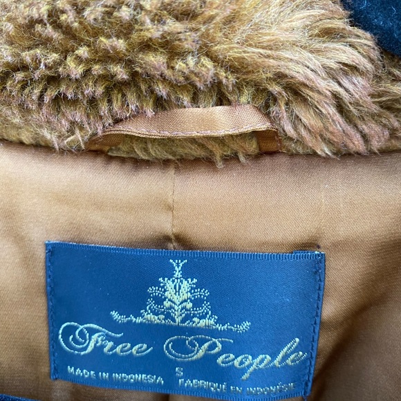 FREE PEOPLE Joplin cozy fur jacket brown size small - Picture 6 of 10